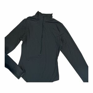 NWOT Skims Size Large Black Long Sleeve One Piece Bodysuit Zip Up